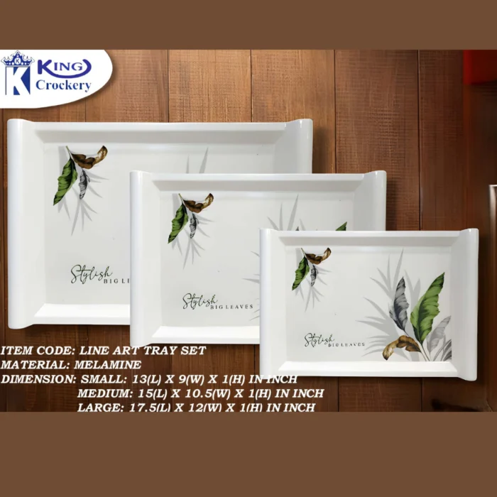 Melamine Printed Tray 3 Pieces Set