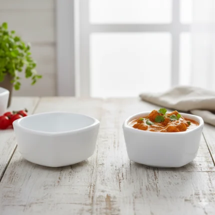 serving melamine piyali in white color