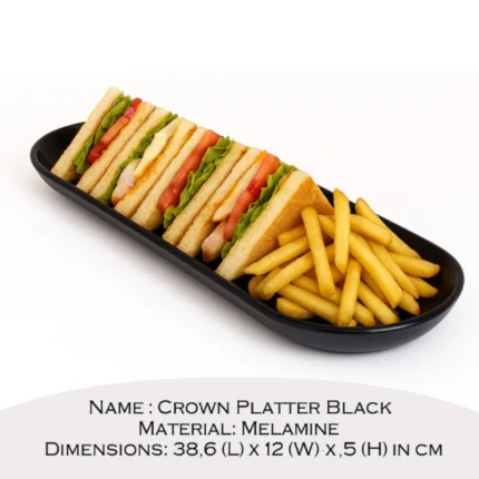 melamine platter for serving in black color
