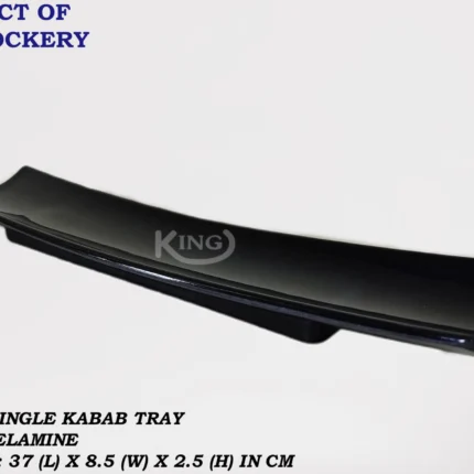 melamine single kabab tray for serving in black color