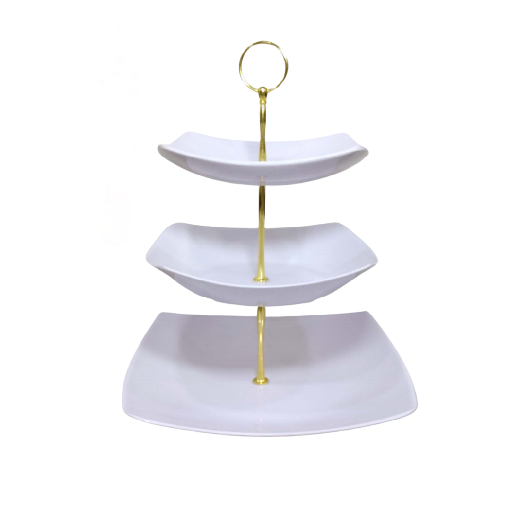 Melamine White 3 Tier Stand for Cake and Pastry Stand