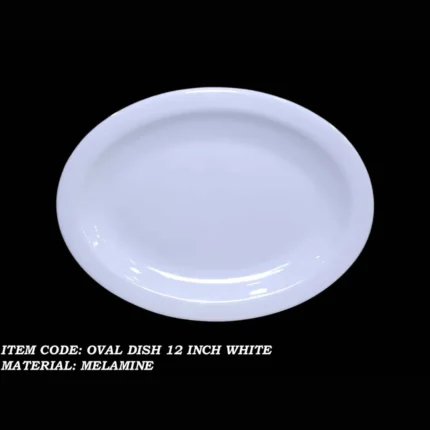 Melamine White Color 12 inch Oval Dish For Serving