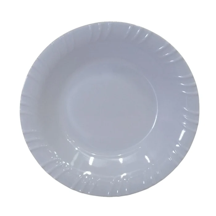 Melamine White Color Double Glazed 9 inch Deep Plate For Dining