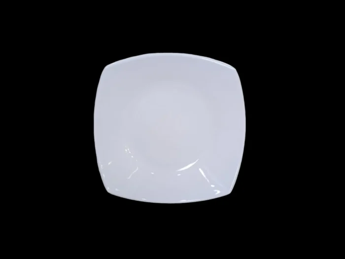 Melamine White Color Double Glazed Deep Plate 8.5 inch For Dining