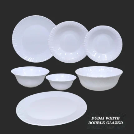 Melamine White Color Double Glazed Loose Dinner Range