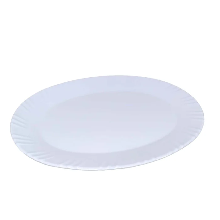 Melamine White Color Double Glazed Rice Dish 14 inch For Serving