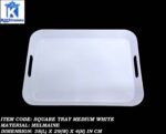Melamine White Color Medium Handle Tray For Serving