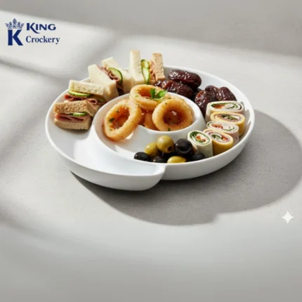 melamine white color platter for serving