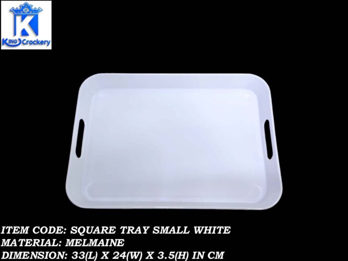 Melamine White Color Small Handle Tray For Serving