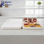 Melamine white color tray for serving food and drinks