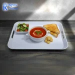 Melamine white color tray for serving food and drinks
