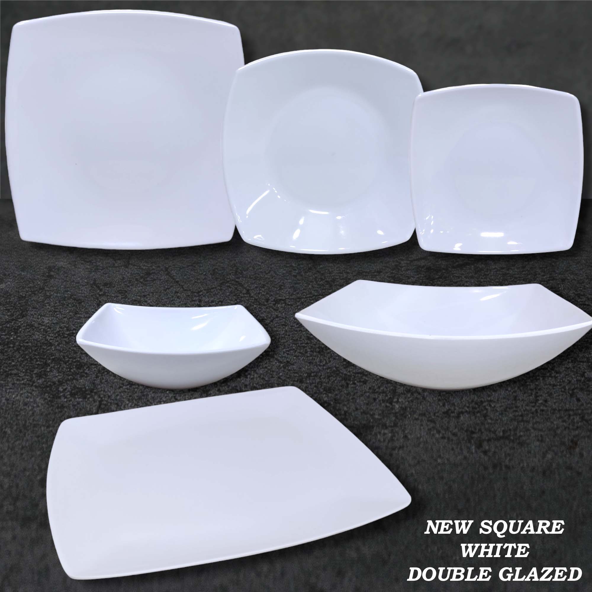 Melamine White Double Glazed Loose Dining Item Range