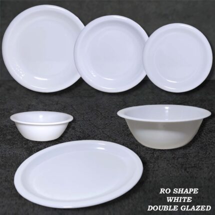 Melamine White Double Glazed Loose Dining Item Range