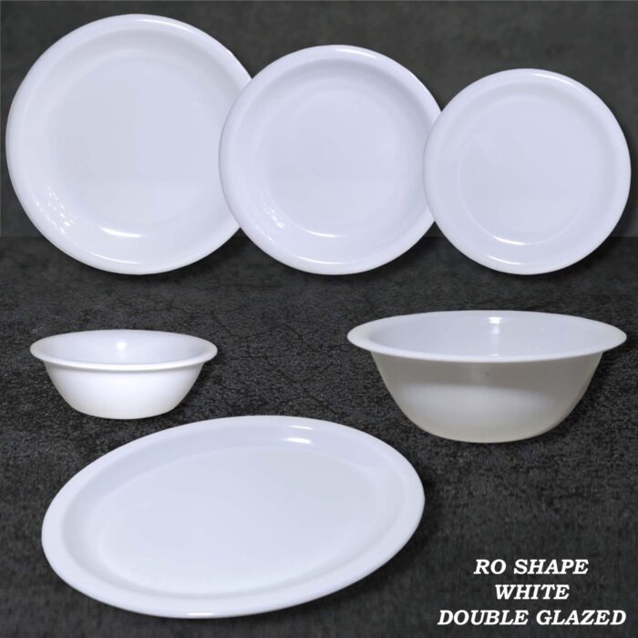 Melamine White Double Glazed Loose Dining Item Range
