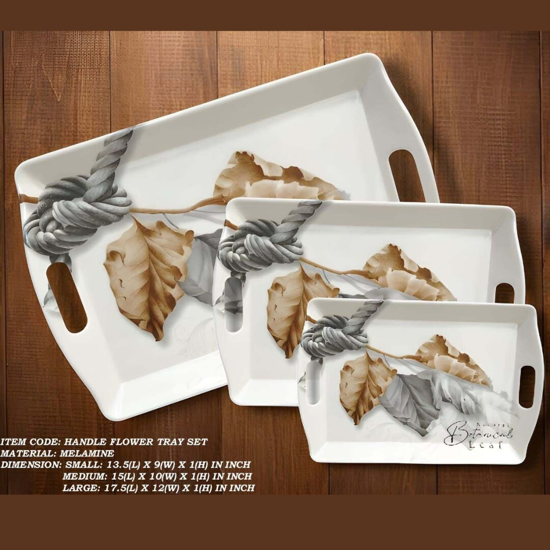 printed handle melamine tray for serving