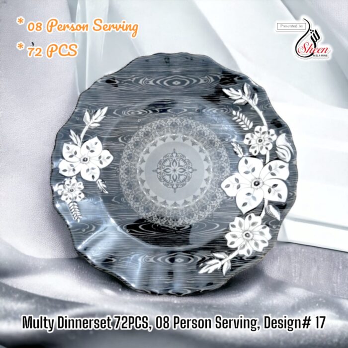 Printed Melamine 72 Pcs Dinner Set For 8 Person