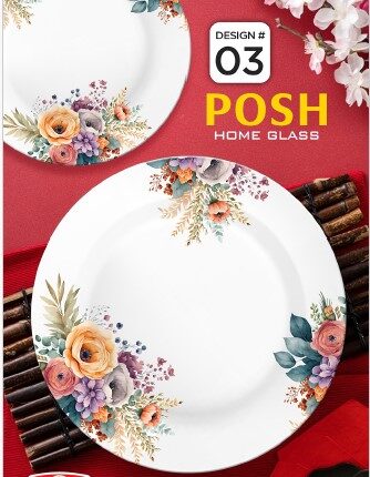 Printed Melamine Dinner Set 72 Pcs With Glass Lid
