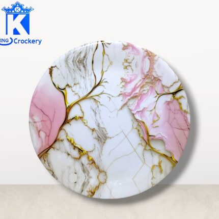 Printed Melamine Double Glazed 10.5 inch Rice Plate For Dining