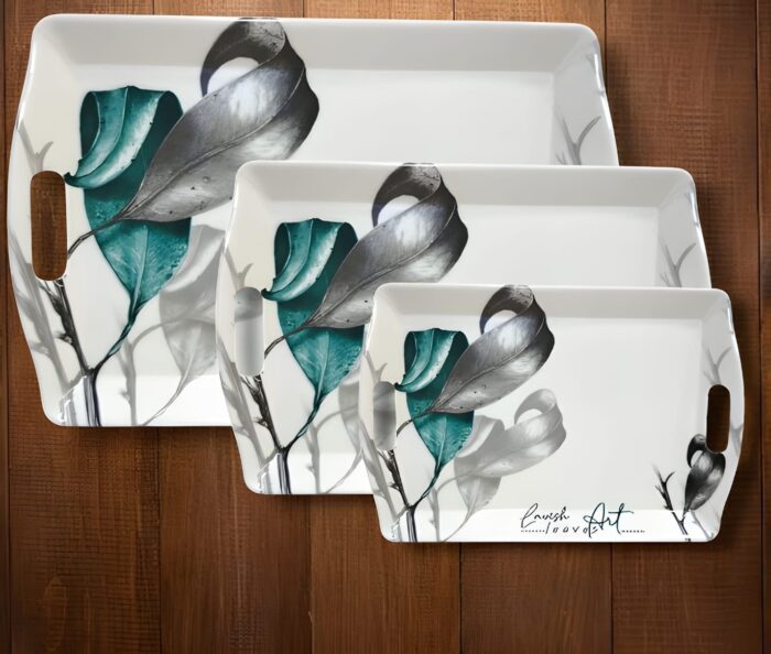 Printed Melamine Serving Handle Tray in 3 Sizes – Small, Medium, and Large