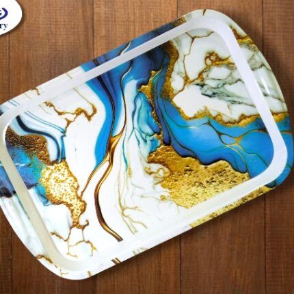 Printed Melamine Serving Handle Tray in Jumbo Size
