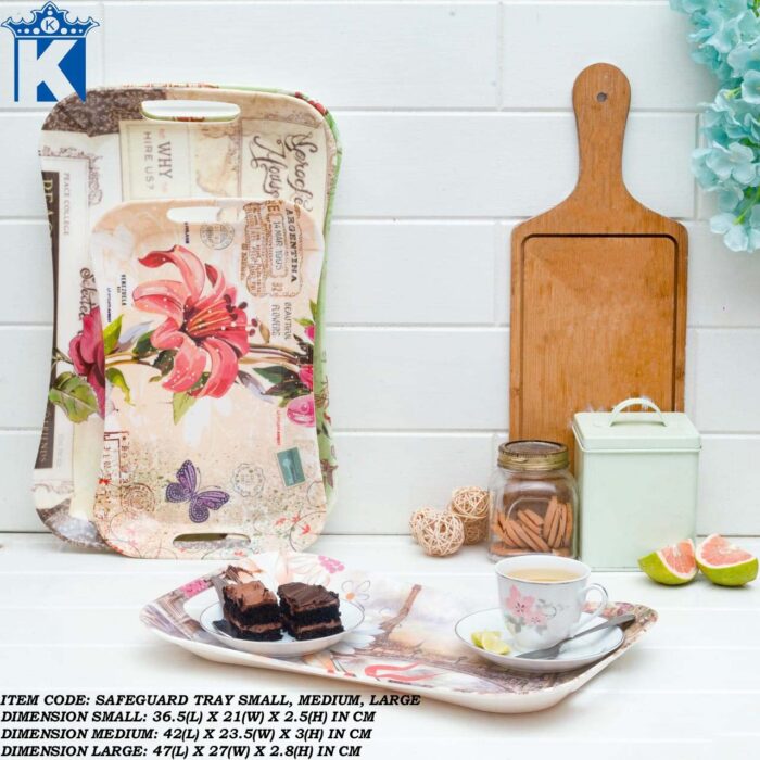 Printed Melamine Serving Tray in 3 Sizes – Small, Medium, and Large