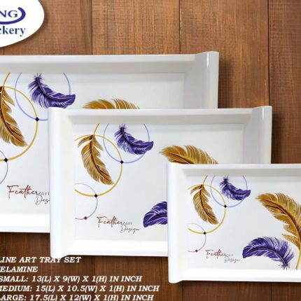 Printed Melamine Serving Tray in 3 Sizes – Small, Medium, and Large