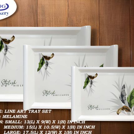 Printed Melamine Serving Tray in 3 Sizes – Small, Medium, and Large