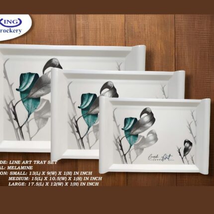 Printed Tray in 3 Sizes Small, Medium and Large For Serving