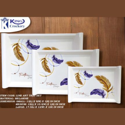 Printed Tray in 3 Sizes Small, Medium and Large For Serving