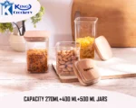 signature acrylic jar with wooden lid