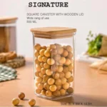 Signature Acrylic Jar with Wooden Lid of 500 ml