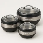 Signature Hot Pot with Glass Lid – 3 Piece Set in Grey Color