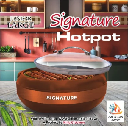 Signature Large Hot Pot with Glass Lid – 1 Piece in Red Color
