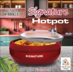 Signature Large Hot Pot with Glass Lid in Red Color For Food Storage