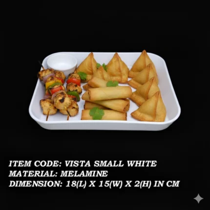small white color melamine tray for serving