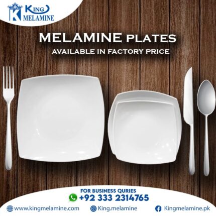 Square Shape White Melamine Double Glazed Plates For Dining