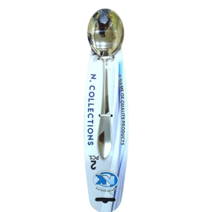 Stainless Steel 2 Pcs Round Curry Spoon Set For Serving