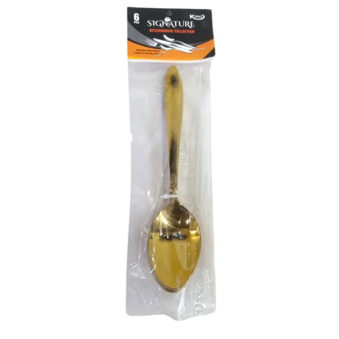 Stainless Steel 6 Pcs Golden Dessert Spoon For Dining