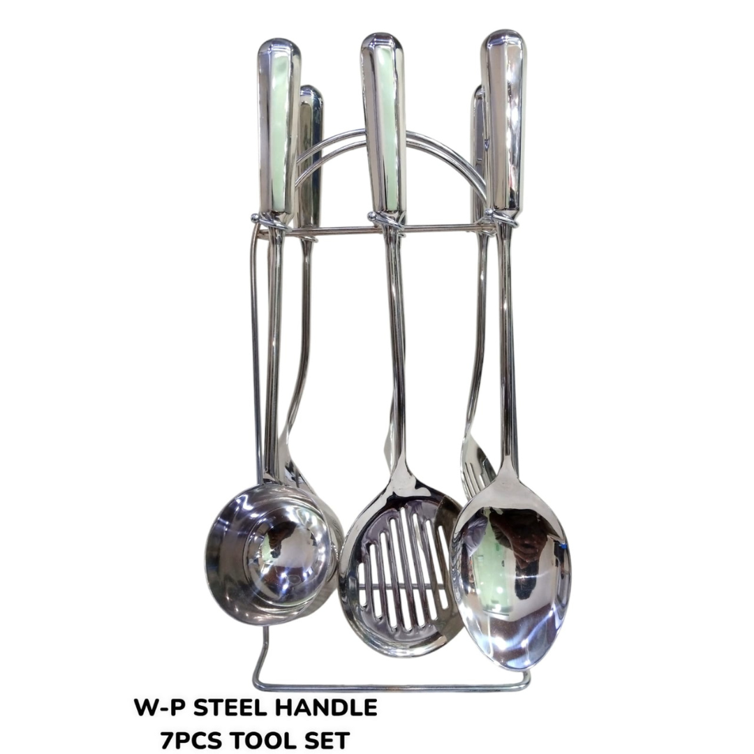 Steel Handle 7 Pcs Kitchen Utensil Set
