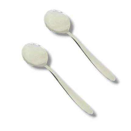 2 Pcs Stainless Steel Curry Serving Round Shape Spoon for Serving