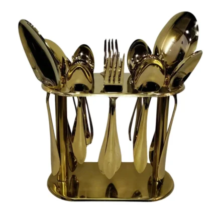 29 Pcs Stainless Steel Golden Cutlery Set