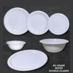 White Color Melamine Double Glazed Loose Dinner Range