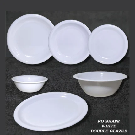 White Color Melamine Double Glazed Loose Dinner Range