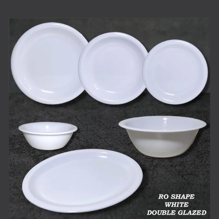 White Color Melamine Double Glazed Loose Dinner Range