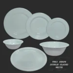 White Color Melamine Double Glazed Loose Dinner Range