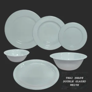 White Color Melamine Double Glazed Loose Dinner Range