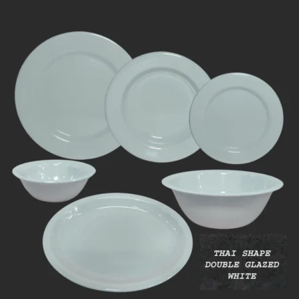 White Color Melamine Double Glazed Loose Dinner Range