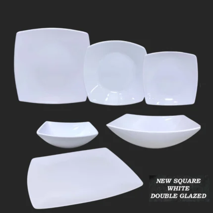 Melamine White Color Double Glazed Loose Dinner Range