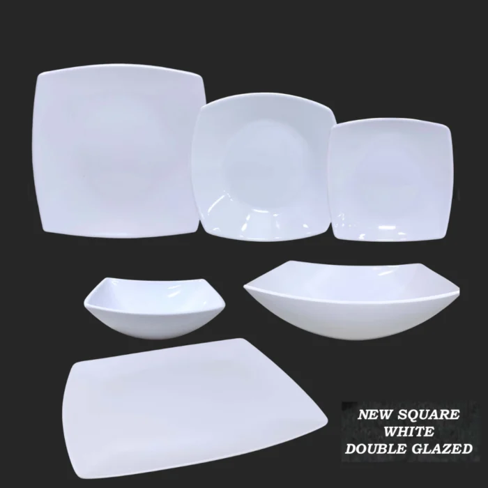 Melamine White Color Double Glazed Loose Dinner Range
