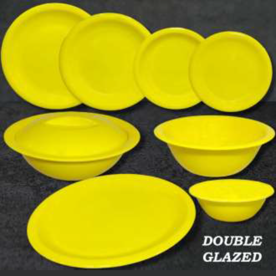 Yellow Double Glazed Melamine Loose Dining Items Range